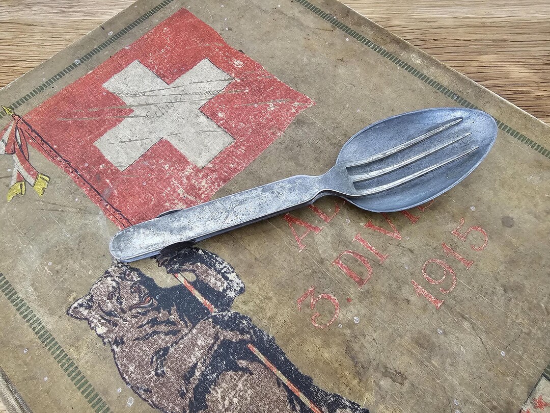 Rare 1928 Vintage Swiss Army Military Issue Fork and Spoon Set ...