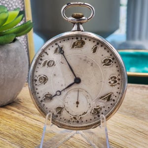Antique Silver Swiss Made CH. F. Tissot & Fils Locle, Switzerland around 1910  WW1 ERA Pocket Watch Rare