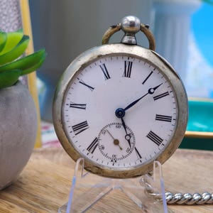 Antique Silver Late 1800s Key Watch Swiss Made Pocket Watch Rare