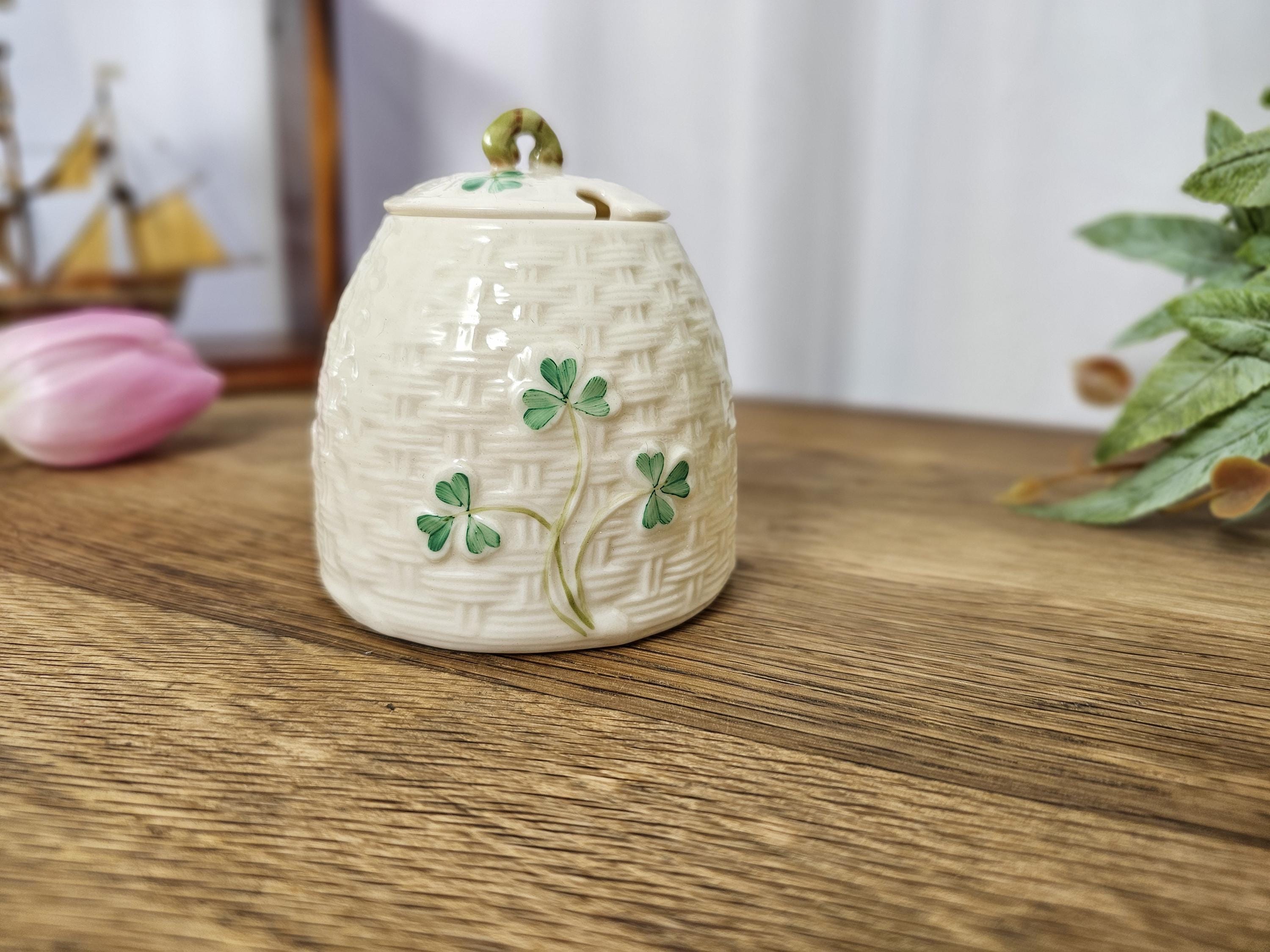 Irish Belleek Honey Pot - Etsy