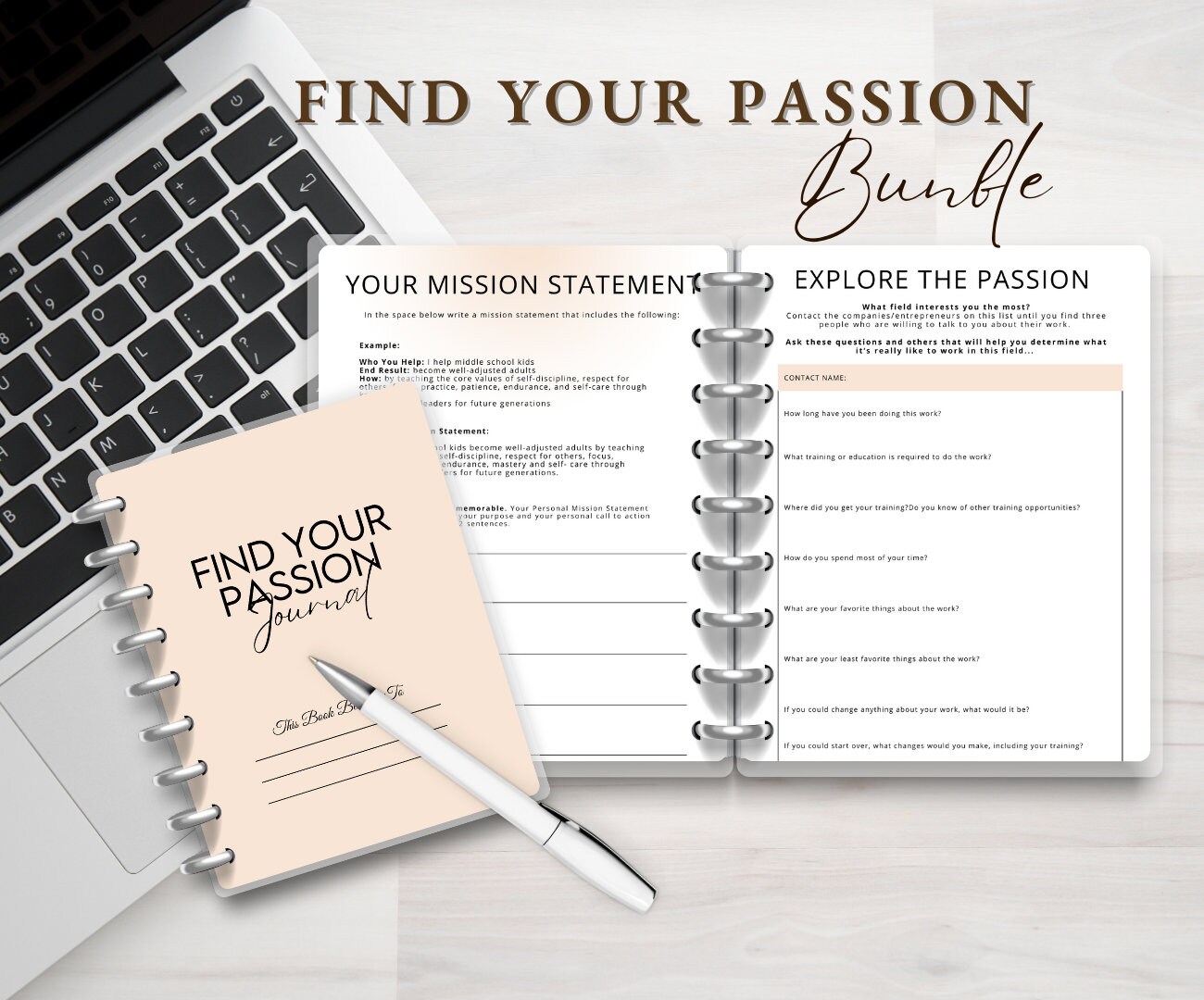 Find Your Passion Planner Printable Life Coaching Pages Digital Self ...