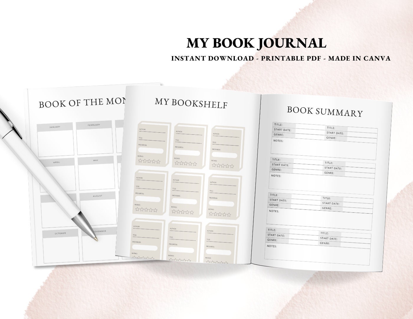 Reading Planner Printable Reading Journal Book Planner Reading - Etsy