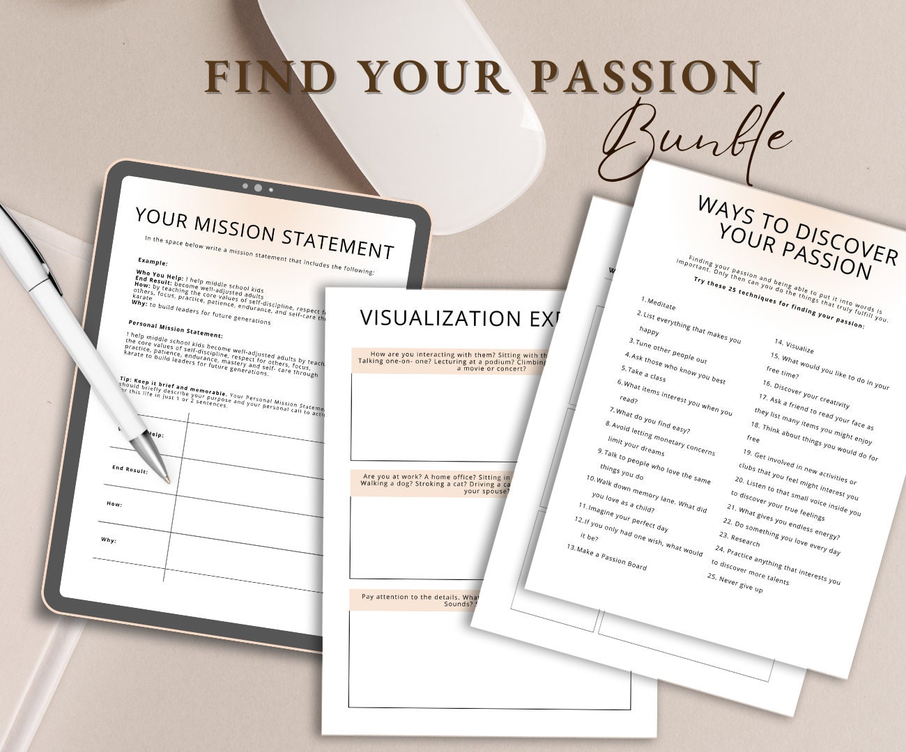 Find Your Passion Planner Printable Life Coaching Pages Digital Self ...