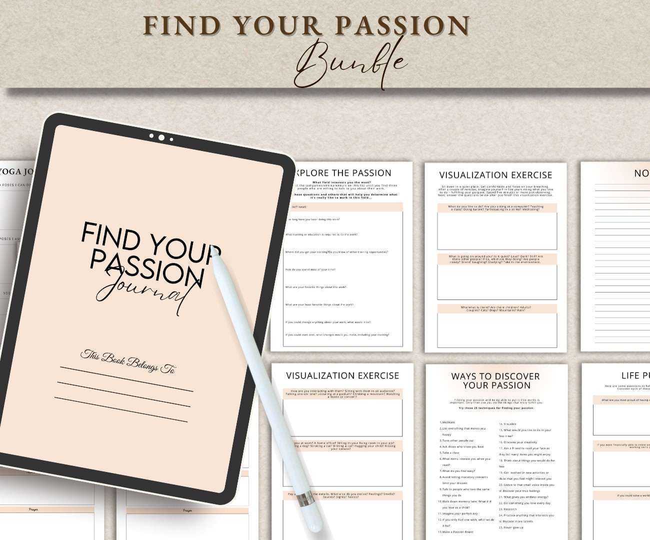 Find Your Passion Planner Printable Life Coaching Pages Digital Self ...