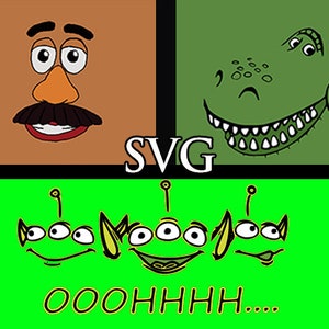 Toy story bundle files, characters faces Svg , toy story characters instant download, PNG, Cricut