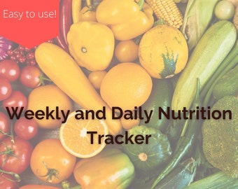 Rastreador de salud y nutrición. Semanal y Diaria