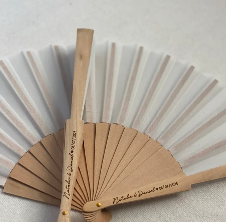 Personalized fan / wedding fan / detail for guests / wooden fan / original gift / personalized gift / bride and groom image 9