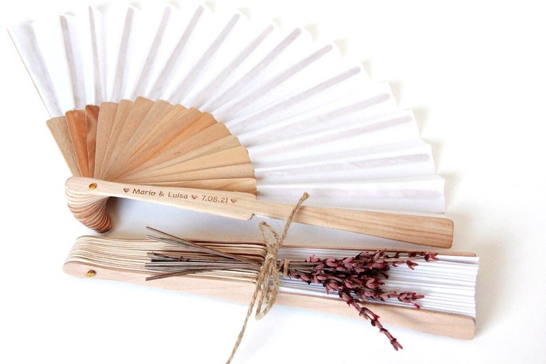 Personalized fan / wedding fan / detail for guests / wooden fan / original gift / personalized gift / bride and groom image 1