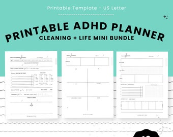 Printable ADHD Cleaning Planner | Digital Cleaning Planner | Daily Cleaning Routine | Weekly Life Planner | Minimal Planner | Goodnotes