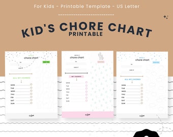 Kids Weekly Chore Chart, Kids Printable Chore Chart, Kids Weekly Chores, Teen Chore Chart, Daily Checklist For Kids, Printable Checklist