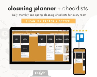 Cleaning Planner, Cleaning Checklists, Cleaning Schedule, Household Management Binder, Digital Planner, ADHD Planner, Trello Planner