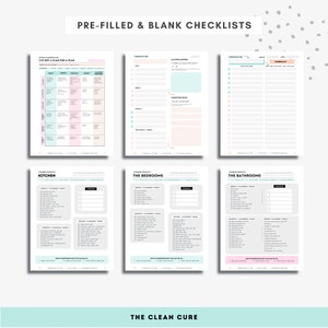 Fillable Cleaning Checklists, Editable Cleaning Planners, Monthly Cleaning Checklist, Household Chore List, Printable Cleaning Planner image 4
