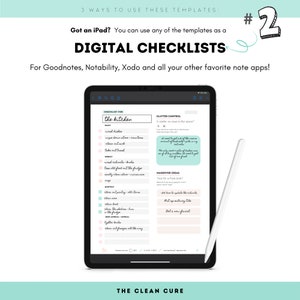 Fillable Cleaning Checklists, Editable Cleaning Planners, Monthly Cleaning Checklist, Household Chore List, Printable Cleaning Planner image 7