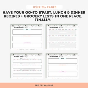 Meal Planner Printable, Digital Meal Planning, Weekly Meal Planner, Daily Meal Planner, Grocery List Planner, Minimal, Instant Download image 4
