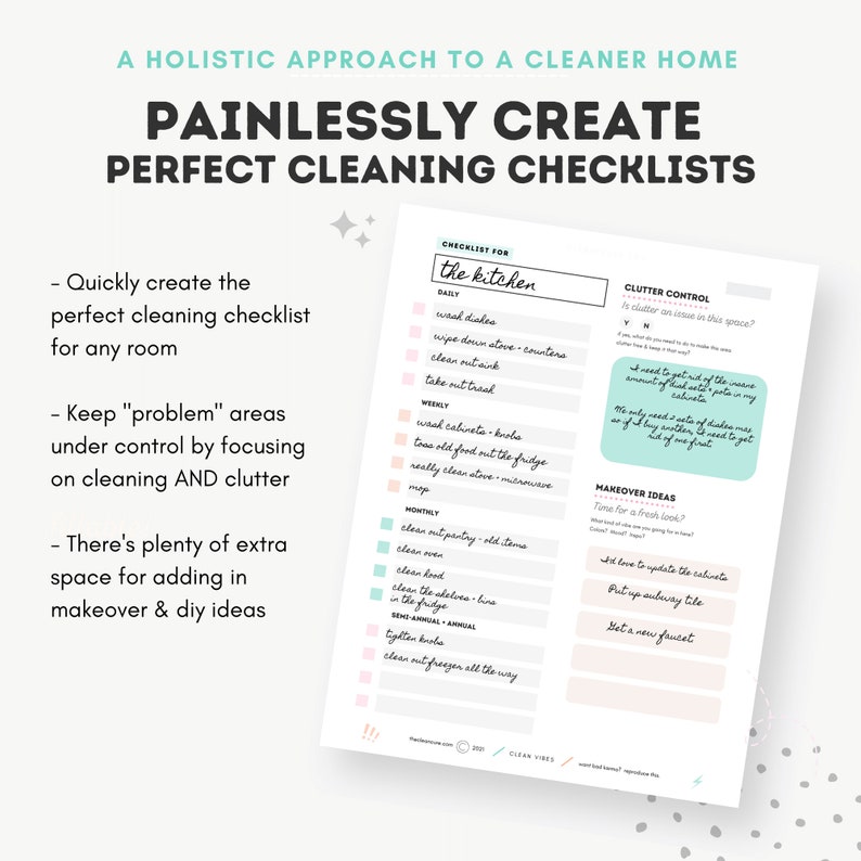 Fillable Cleaning Checklists, Editable Cleaning Planners, Monthly Cleaning Checklist, Household Chore List, Printable Cleaning Planner image 2