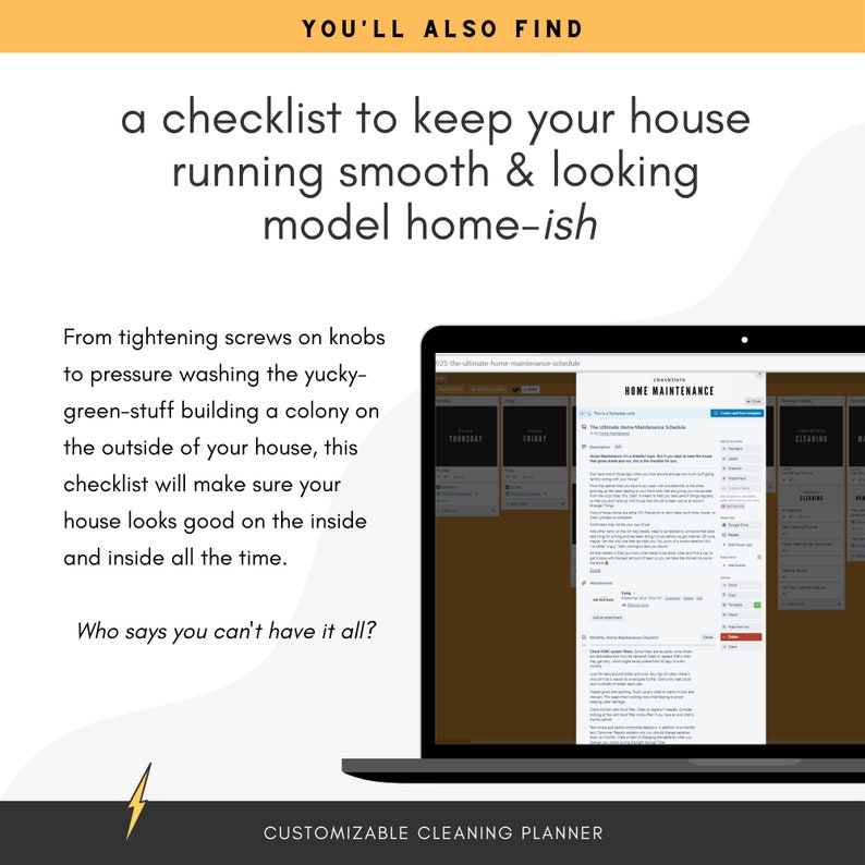 Cleaning Planner, Cleaning Checklists, Cleaning Schedule, Household Management Binder, Digital Planner, ADHD Planner, Trello Planner image 3