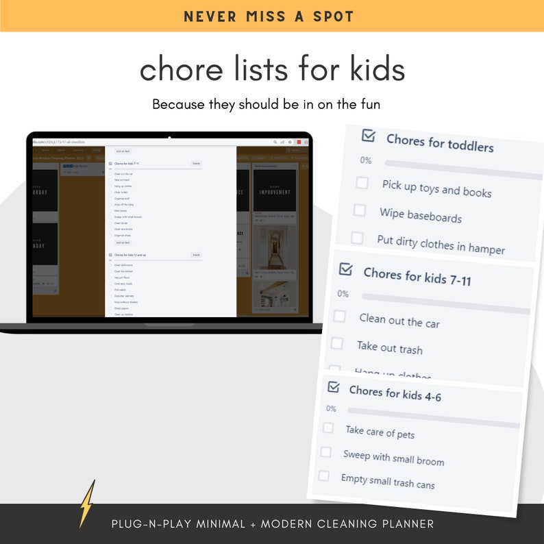Cleaning Planner, Cleaning Checklists, Cleaning Schedule, Household Management Binder, Digital Planner, ADHD Planner, Trello Planner image 5