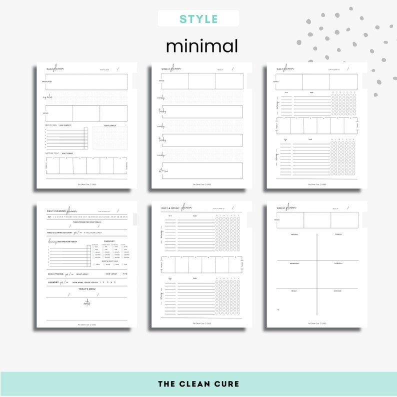 Printable ADHD Cleaning Planner Digital Cleaning Planner Daily Cleaning Routine Weekly Life Planner Minimal Planner Goodnotes image 5