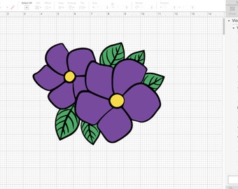 Violet Flower Layered Cut File SVG
