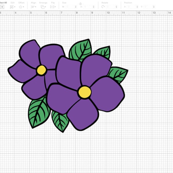 Violet Flower Layered Cut File SVG