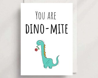 Dinosaur Anniversary/Valentines Card | Dinosaur Card | Cute Valentines Day Card | Cute Anniversary Card | Love Card | Punny Card