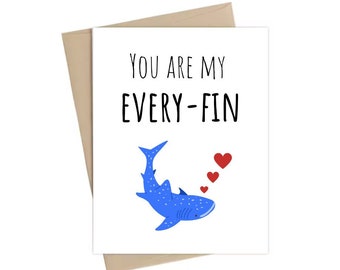 Shark Anniversary/Valentines Card | Shark Card | Cute Valentines Day Card | Cute Anniversary Card | Love Card | Punny Card