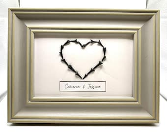 Personalised ‘Forever Love’ Artwork Sculpted with Real Fossil Shark Teeth | Love Gifts | Gifts for Her | Unique Gifts