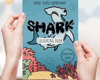 Shark Colouring Book filled with fun facts and 24 different sharks species