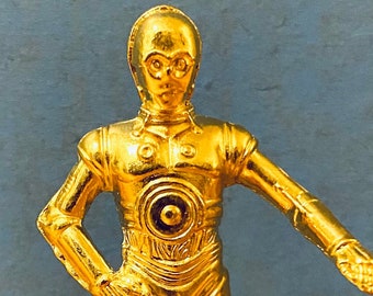Vintage 1994 Star Wars Gold C-3PO Die Cast Metal Figurine: Kenner Action Masters Mail-Away