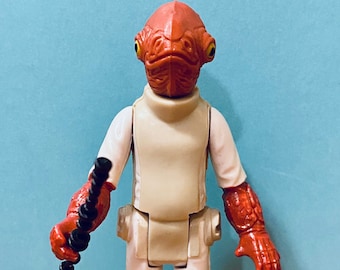 Vintage 1982 Star Wars Admiral Ackbar Kenner Action Figure, Complete ROTJ