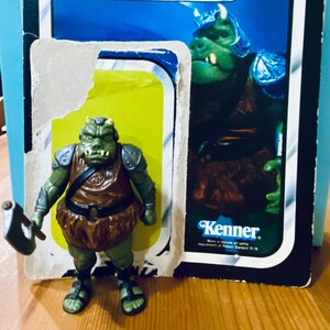 Vintage 1983 Star Wars Gamorrean Guard Kenner Action Figure with Axe & Original Card Back