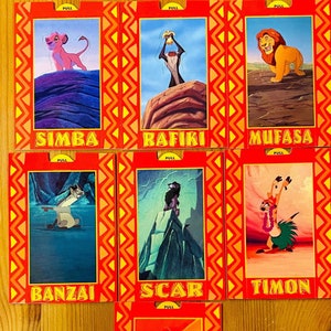 Walt Disney The Lion King Movie 1994 Skybox Lot of 7 Pop-Up Chase Insert Trading Cards P1-P6, P8 Simba Rafiki Mufasa Banzai Scar Timon Zazu