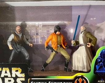 Vintage 1997 Star Wars Action Figure 3-Pack: Kenner POTF Cantina Showdown