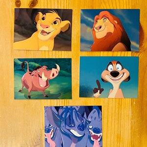 Walt Disney&#39;s The Lion King Movie 1994 Skybox Lot of 5 Special Foil Chase Insert Trading Cards F1-2, F7-9 - Simba Mufasa Pumbaa Timon Hyenas