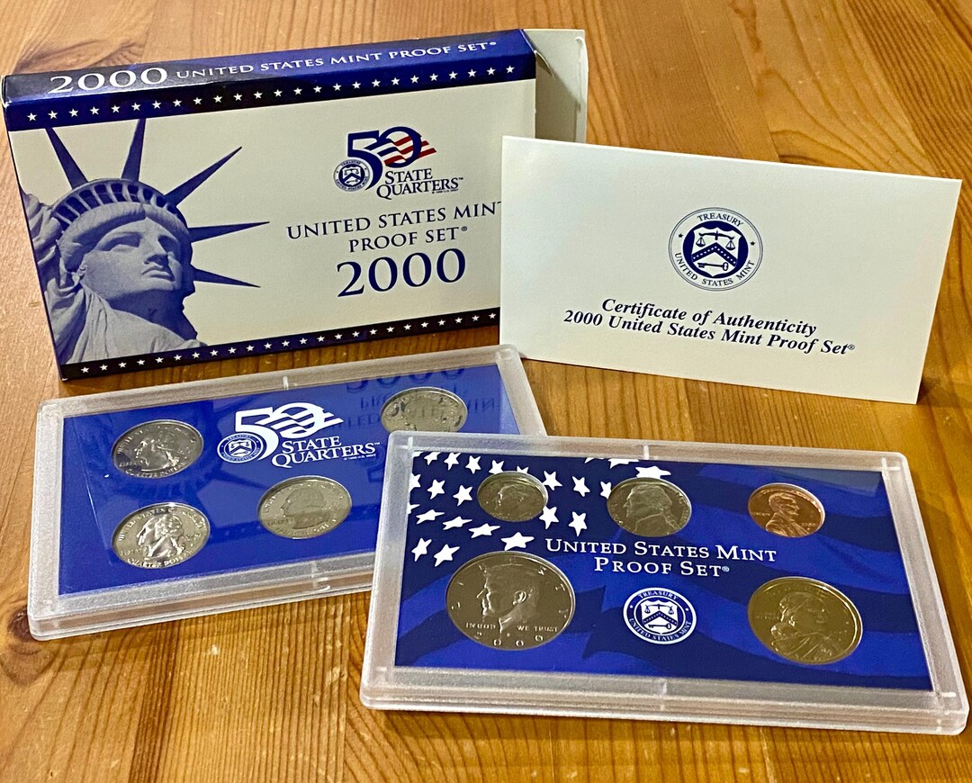 2000 US Mint Proof Set: State Quarters, Sacagawea Dollar - Etsy