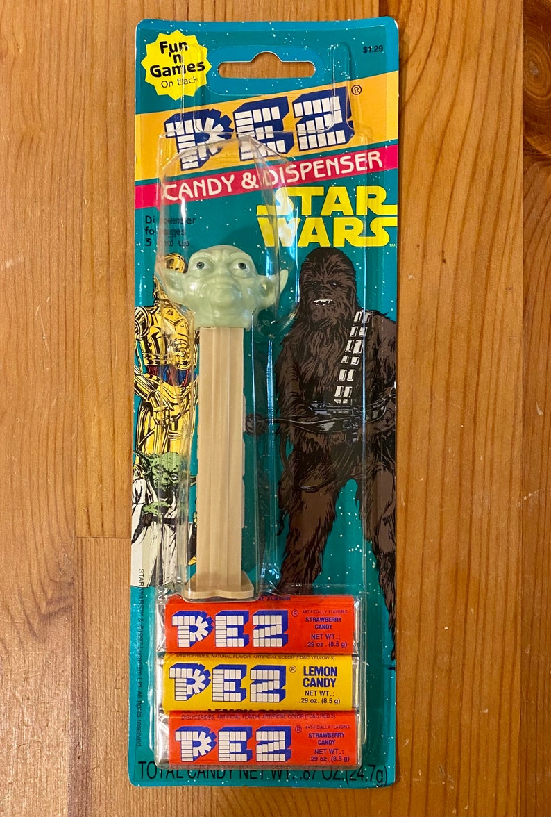 Star Wars 1997 Yoda Vintage Pez Dispenser & Candy NEW in Original