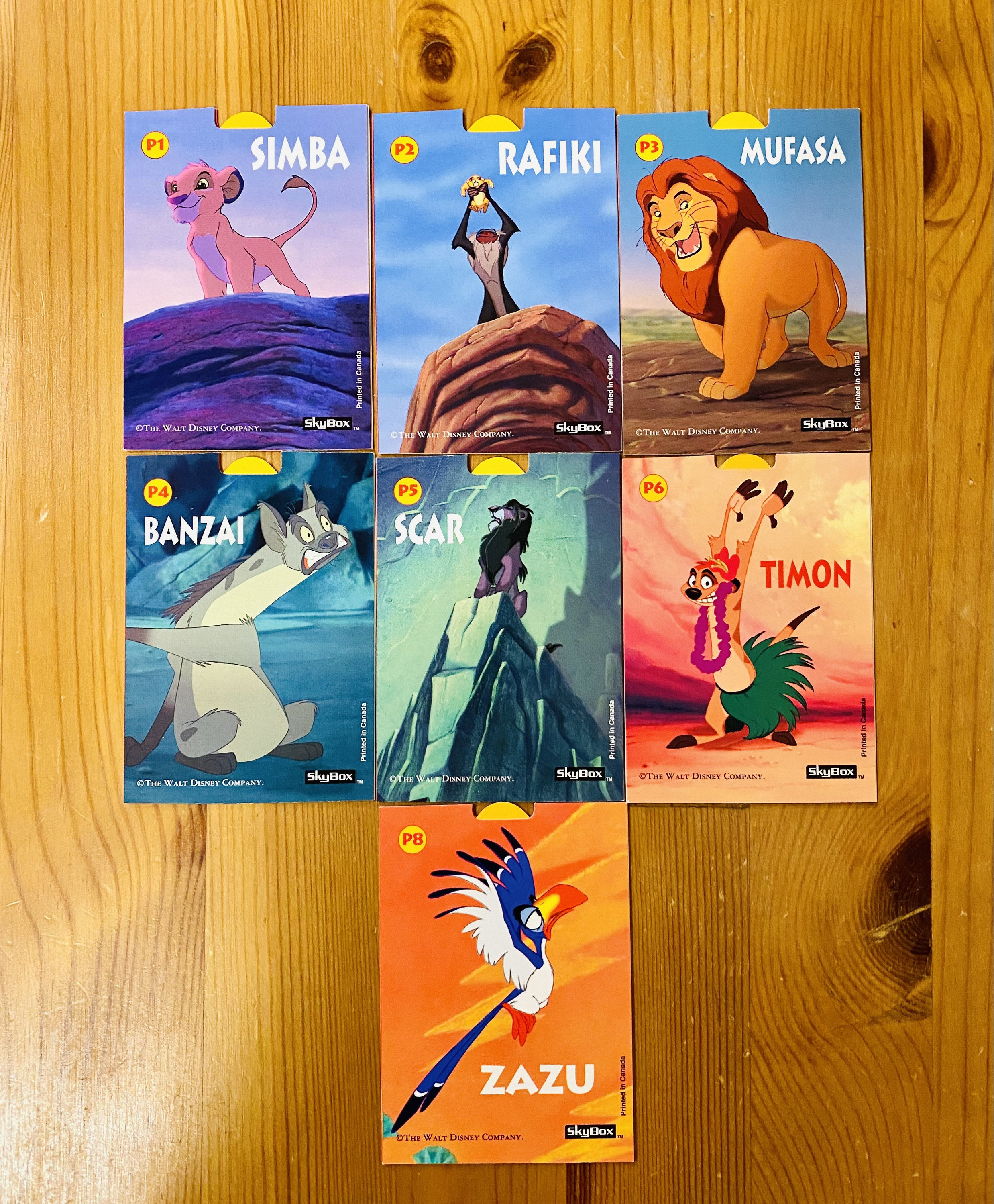 Vintage 1994 Skybox Disney Lion King Movie Trading Cards: 7 Pop-up