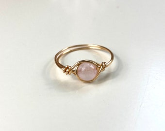 Rosenquarz Ring, Rosenquarz Edelstein, Ring mit Rosenquarz, Edelstein Ring, Heilstein, Rosa Edelstein, NadineJewellery