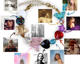 Eras tour bracelet, Eras tour souvenir, friendship bracelet, 24 carat gold plated