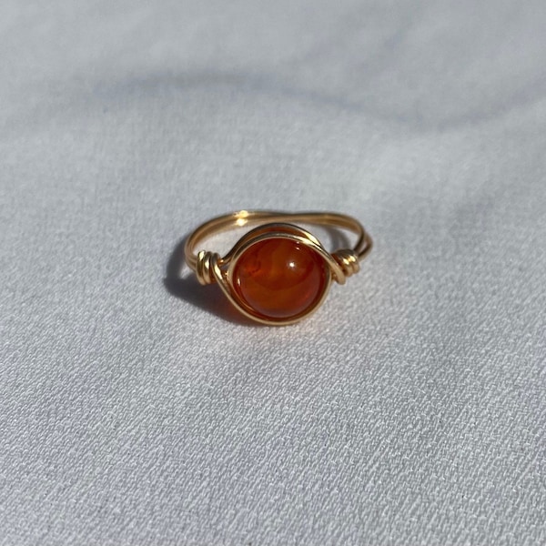 Red Agate Ring, Agate Ring, Gemstone Ring, Jewelry as a Gift, Red Gemstone, NadineJewellery