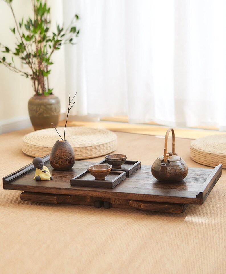 Foldable Traditional Japanese Floor Table Coffee End Tables Etsy