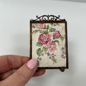 Miniature Decorative Firescreen (faded roses)