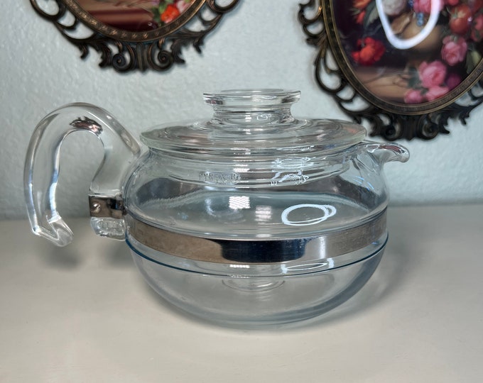 Vintage Flameware Pyrex Teapot 6 Cups Etsy