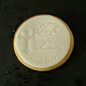 Fondant stamp baptism | cross | personalized
