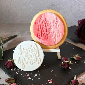 Cookie fondant stamp for engagement/wedding