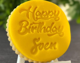 Sello de galleta de feliz cumpleaños | sello de fondant | cumpleaños | personalizado