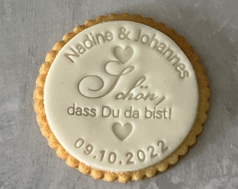 Personalisierter Fondantstempel: Schön dass Du da bist!