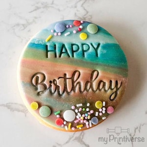 fondant stamp Happy Birthday