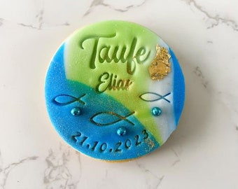 Fondantstempel personalisierte Taufe |  mit Fischen