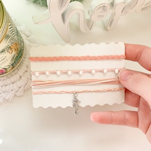 Seahorse Pura Vida Bracelet Set | Waterproof Wax Cord | Trendy Jewelry | Adjustable | Gifts for Her | Bridal Shower | Graduation